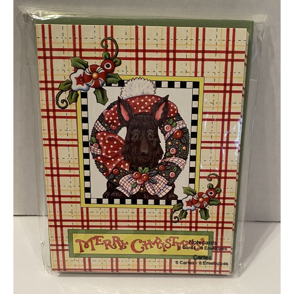 Mary Engelbreit Scottie Terrier Dog Christmas Note Cards New in Package 2010